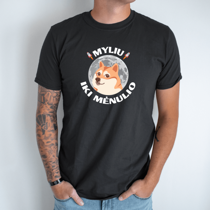 Unisex marškinėliai su spauda „Myliu iki mėnulio“ - Image 8