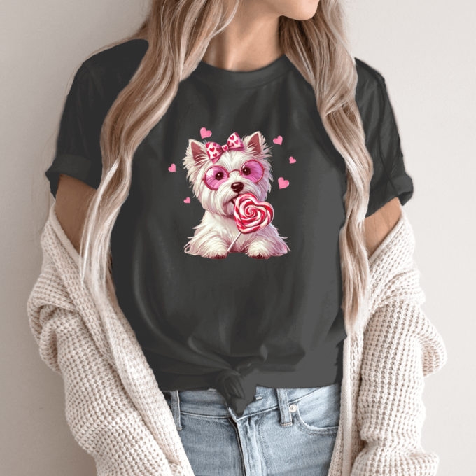 Unisex marškinėliai su spauda „Terjeras mano Valentinas“ - Image 5