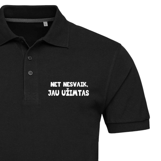 Vyriški polo marškinėliai su spauda „Nesvaik“ - Image 4