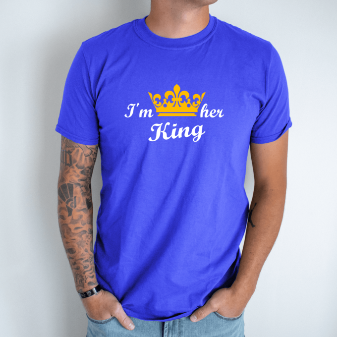 Unisex marškinėliai su spauda „I'm her King“ - Image 3