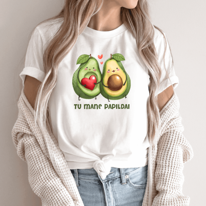 Unisex marškinėliai su spauda „Avokado dalys“ - Image 2