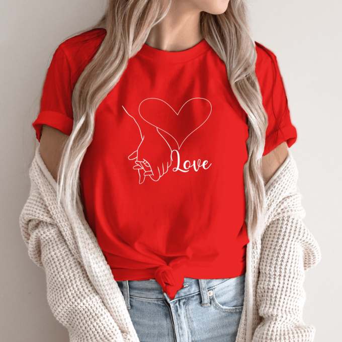Unisex marškinėliai su spauda „Love rankos“ - Image 13