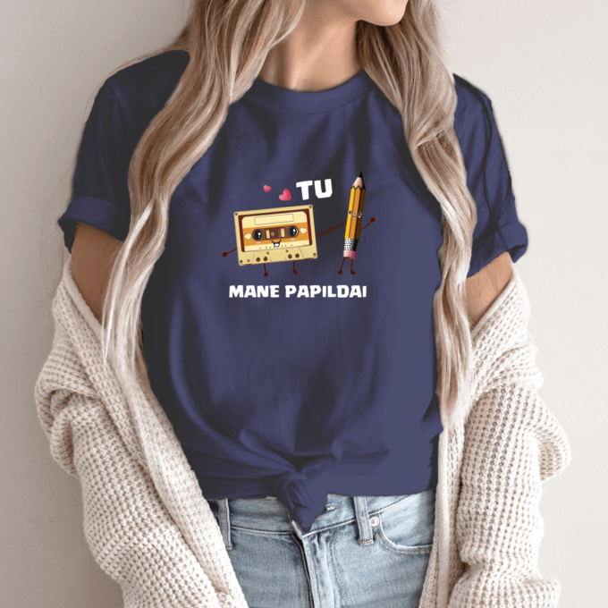 Unisex marškinėliai su spauda „Kasetė“ - Image 12