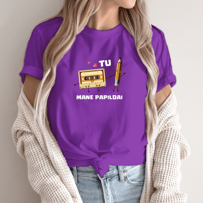 Unisex marškinėliai su spauda „Kasetė“ - Image 11