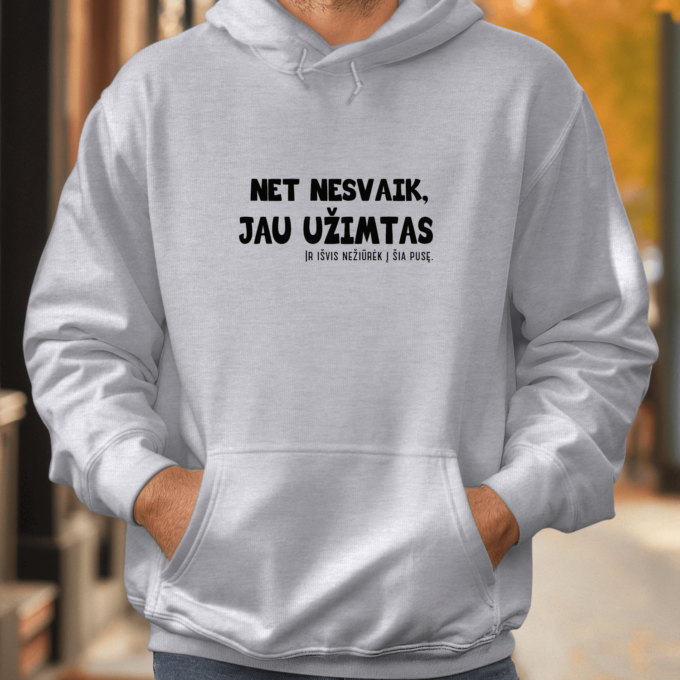 Unisex džemperis su spauda „Nesvaik“