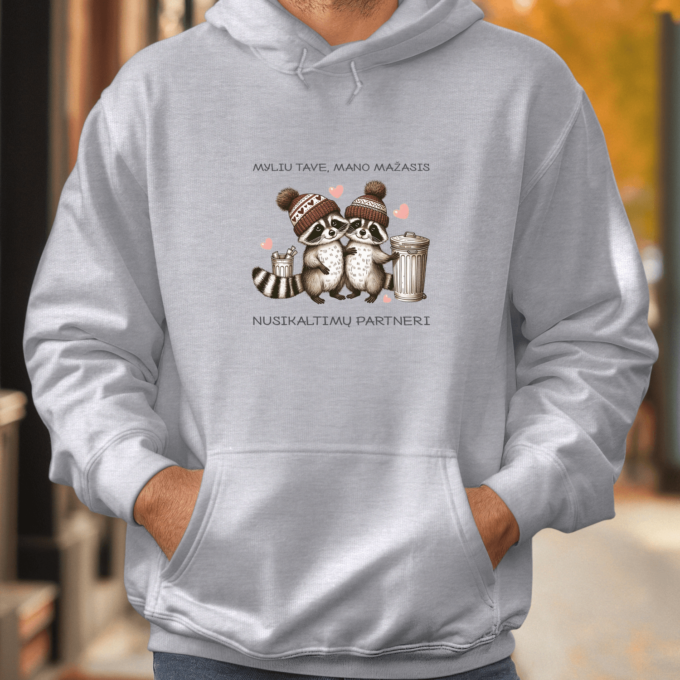 Unisex džemperis su spauda „Nusikaltimų partneris“ - Image 2