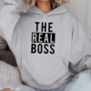 Unisex džemperis su spauda „The real boss“