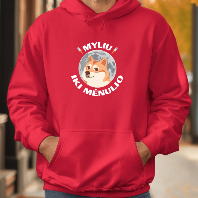 Unisex džemperis su spauda „Myliu iki mėnulio“ - Image 4