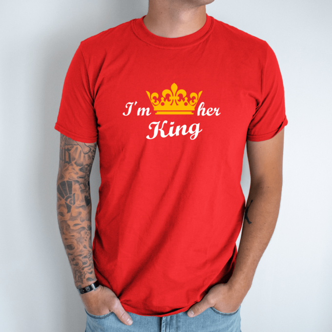 Unisex marškinėliai su spauda „I'm her King“ - Image 7
