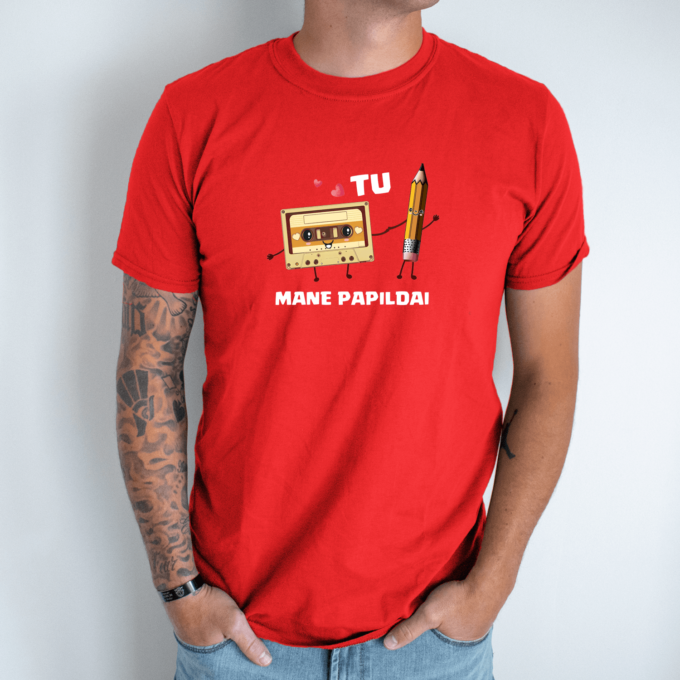 Unisex marškinėliai su spauda „Kasetė“ - Image 7