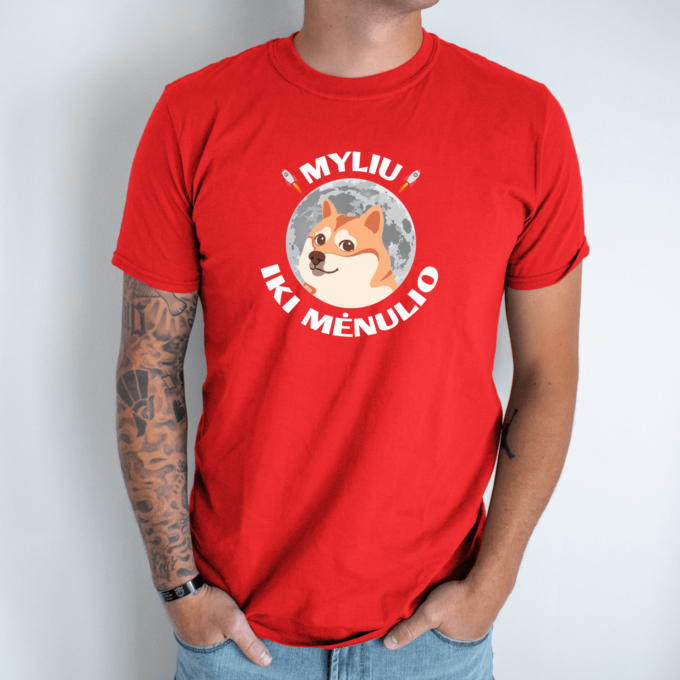 Unisex marškinėliai su spauda „Myliu iki mėnulio“ - Image 4