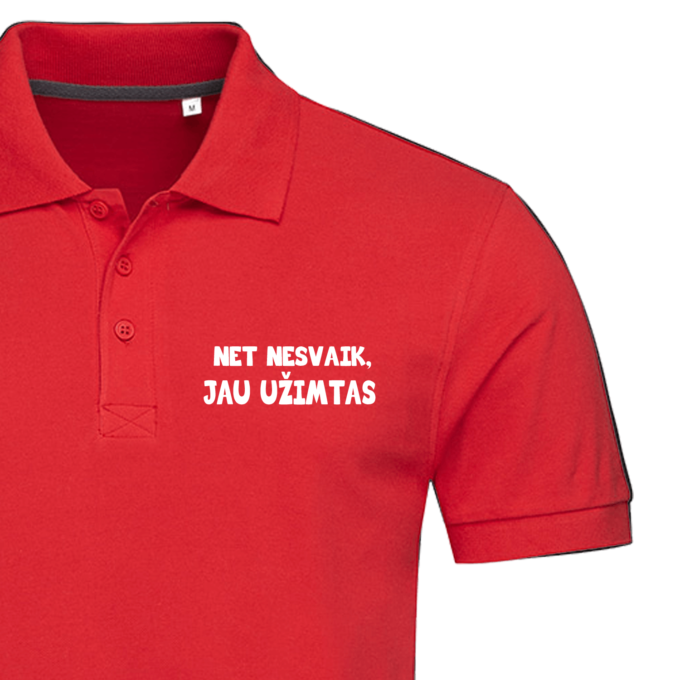 Vyriški polo marškinėliai su spauda „Nesvaik“ - Image 3