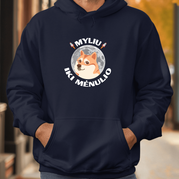Unisex džemperis su spauda „Myliu iki mėnulio“ - Image 3