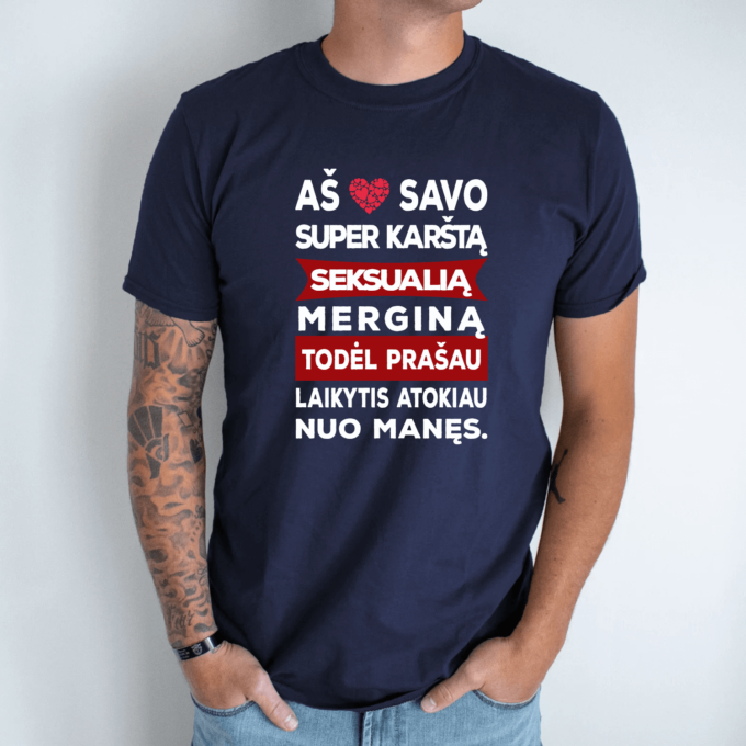 Unisex marškinėliai su spauda „Aš myliu savo merginą“ - Image 5
