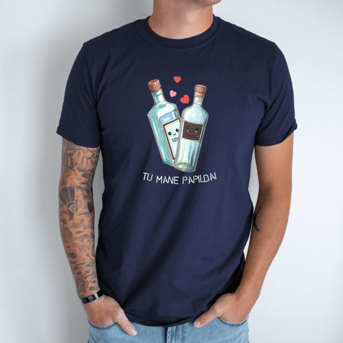 Unisex marškinėliai su spauda „Džinas ir tonikas“ - Image 12