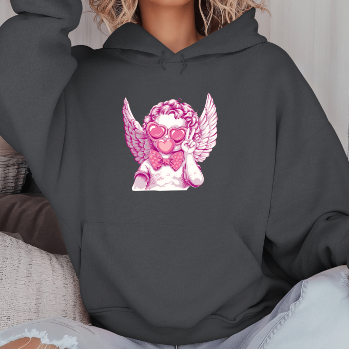Unisex džemperis su spauda „Retro kupidonas“