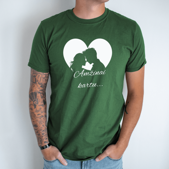 Unisex marškinėliai su spauda „Amžinai kartu“ - Image 5
