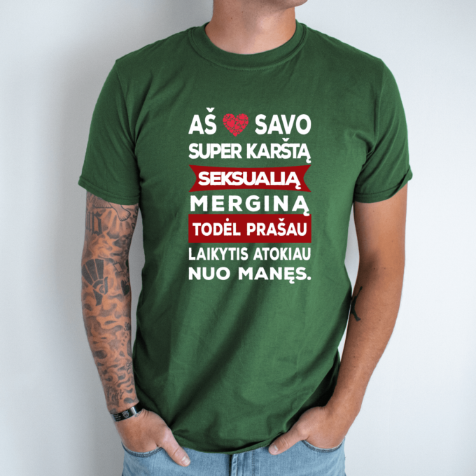 Unisex marškinėliai su spauda „Aš myliu savo merginą“ - Image 4