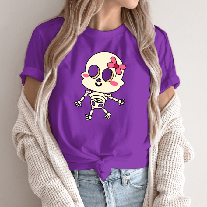 Unisex marškinėliai su spauda „Emo skeletas mergina“ - Image 5