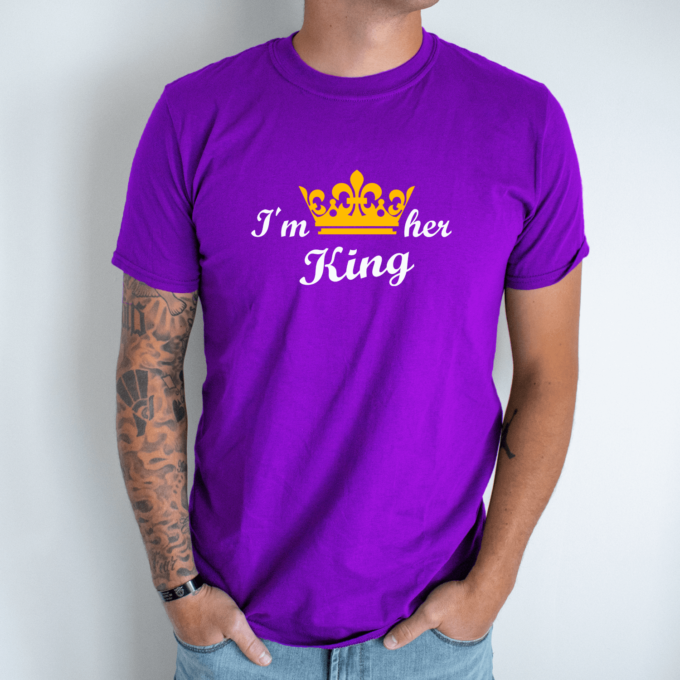 Unisex marškinėliai su spauda „I'm her King“ - Image 4