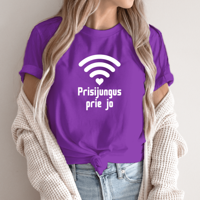 Unisex marškinėliai su spauda „Prisijungus prie jo“ - Image 5