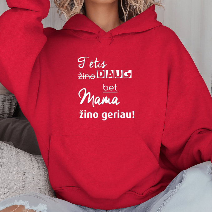 Unisex džemperis su spauda „Mama žino geriau“ - Image 4