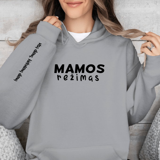 Unisex džemperis su spauda „Mamos režimas“ - Image 2