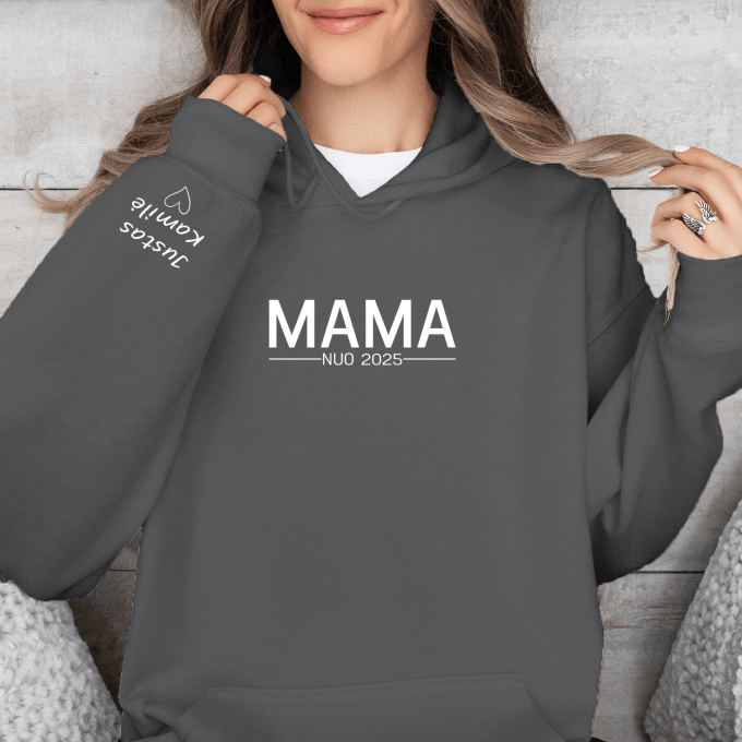 Unisex džemperis su spauda „Mama nuo“