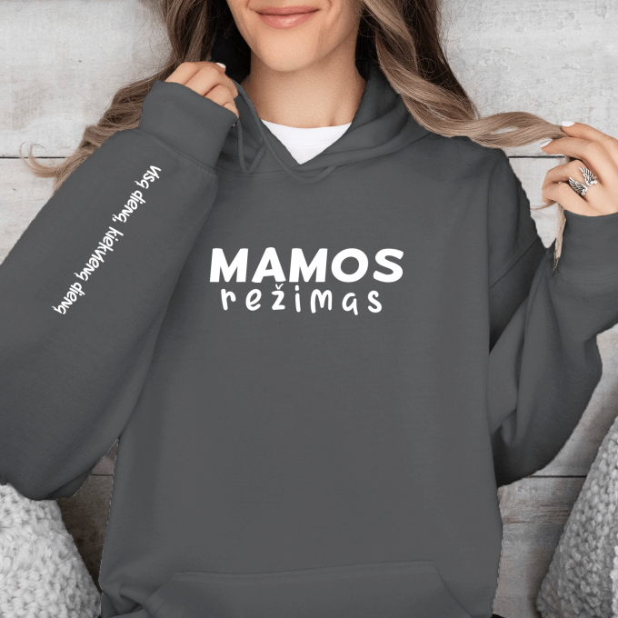 Unisex džemperis su spauda „Mamos režimas“ - Image 3