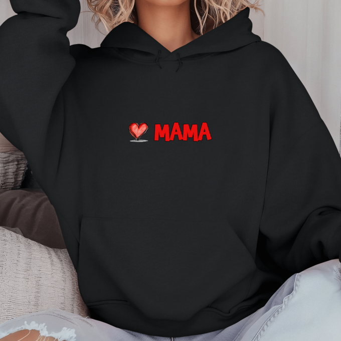 Unisex džemperis su spauda „Mama raudona širdutė“ - Image 4
