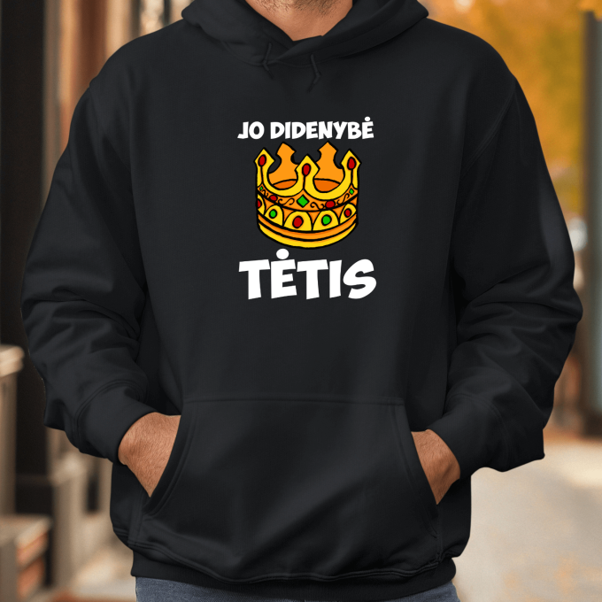 Unisex džemperis su spauda „Jo didenybė tėtis“ - Image 5