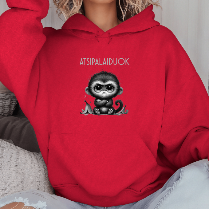 Unisex džemperis su spauda „Nepatenkinta beždžionėlė“ - Image 3