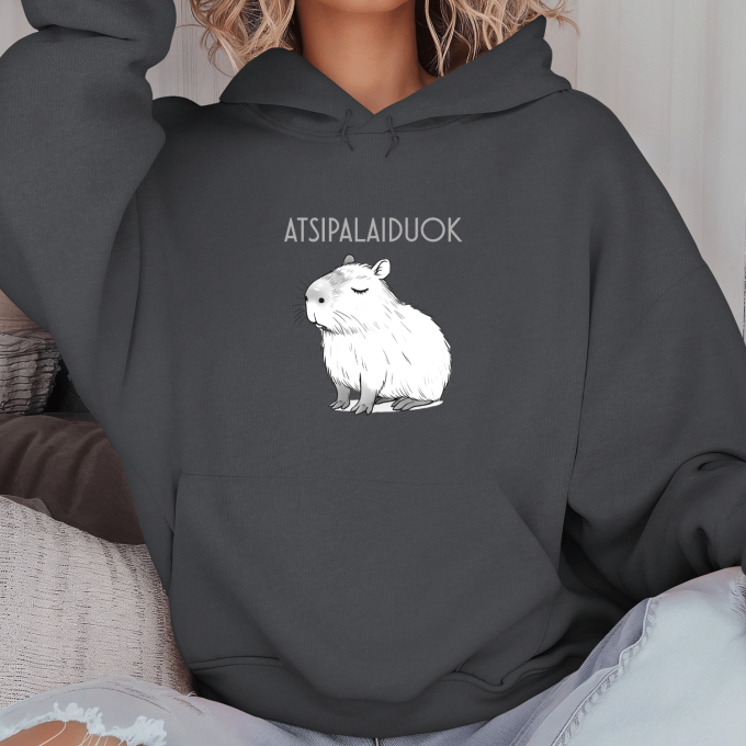 Unisex džemperis su spauda „Atsipalaiduojanti capybara“ - Image 5