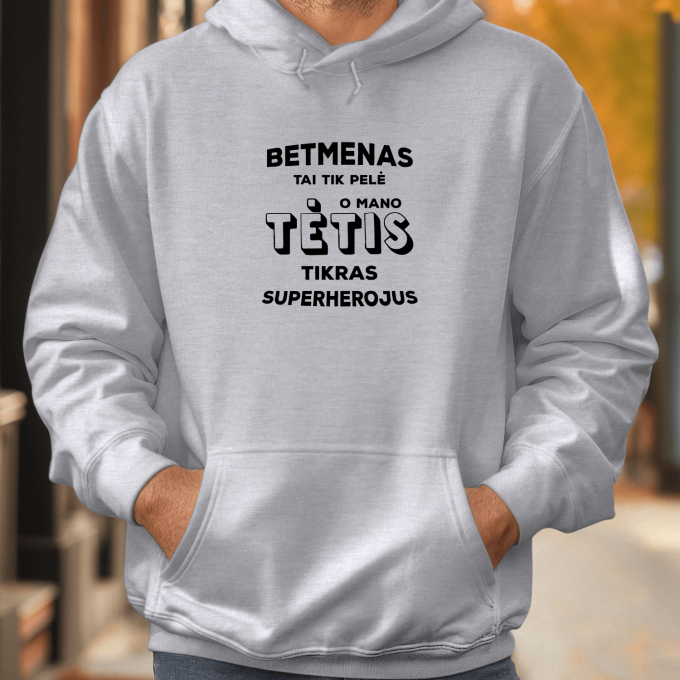 Unisex džemperis su spauda „Betmenas“