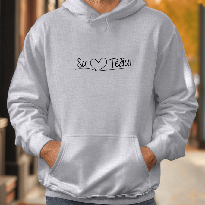 Unisex džemperis su spauda „Su širdele tėčiui“ - Image 2
