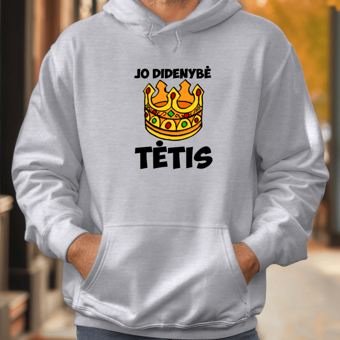 Unisex džemperis su spauda „Jo didenybė tėtis“ - Image 2