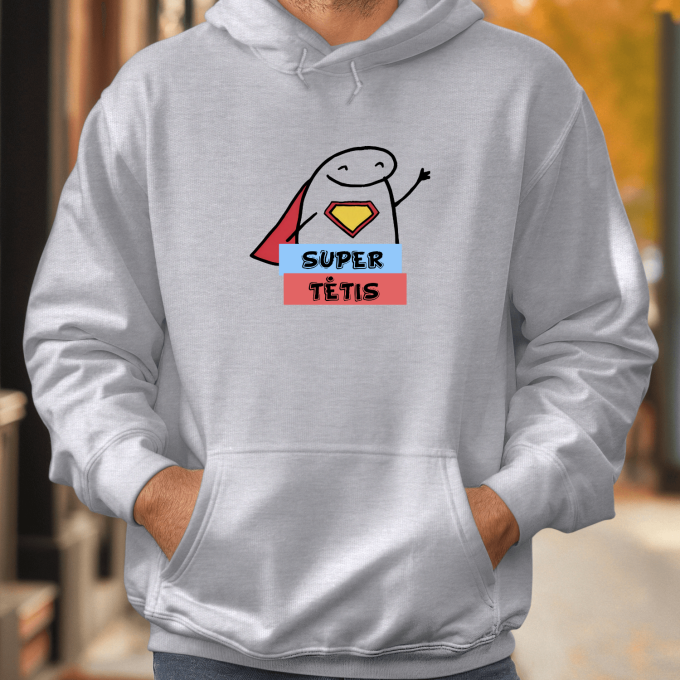 Unisex džemperis su spauda „Superinis tėtis “