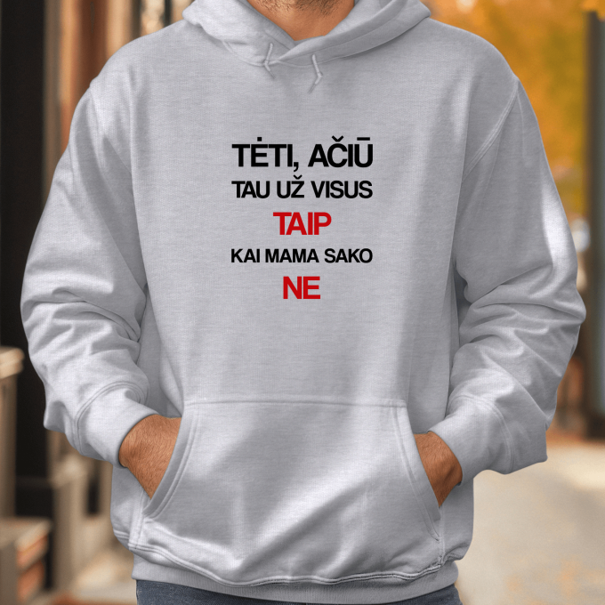 Unisex džemperis su spauda „Tėti, ačiū tau už visus Taip“ - Image 3