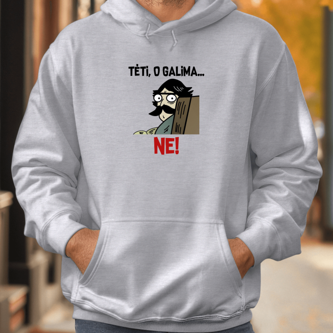 Unisex džemperis su spauda „Tėti, o galima“