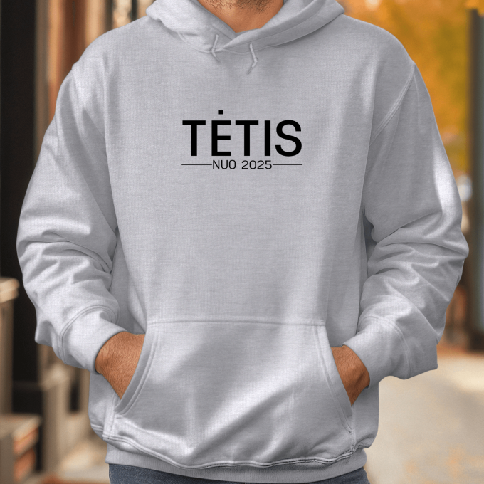 Unisex džemperis su spauda „Tėtis nuo“ su data - Image 2