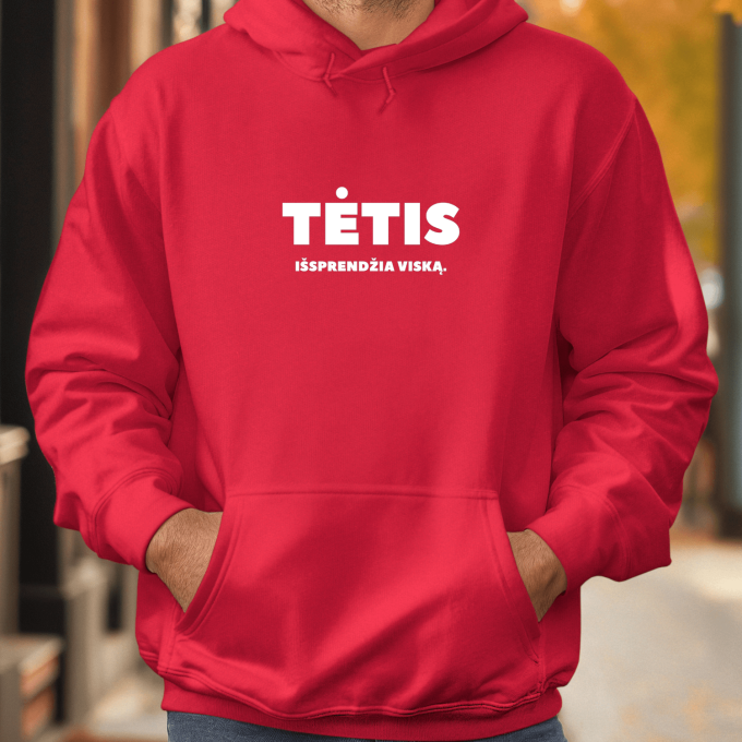 Unisex džemperis su spauda „Tėtis išsprendžia viską“ - Image 4
