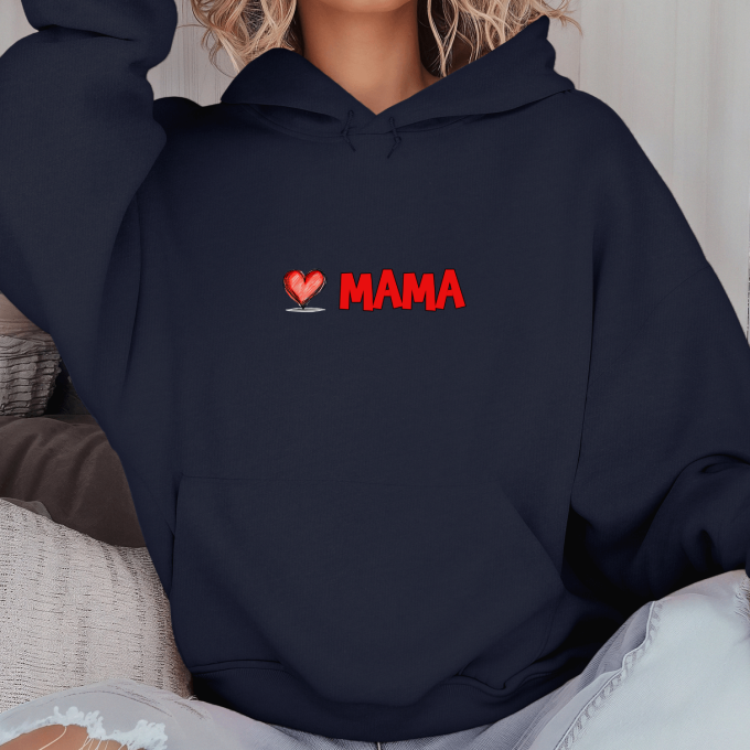 Unisex džemperis su spauda „Mama raudona širdutė“ - Image 2
