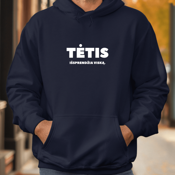 Unisex džemperis su spauda „Tėtis išsprendžia viską“ - Image 3