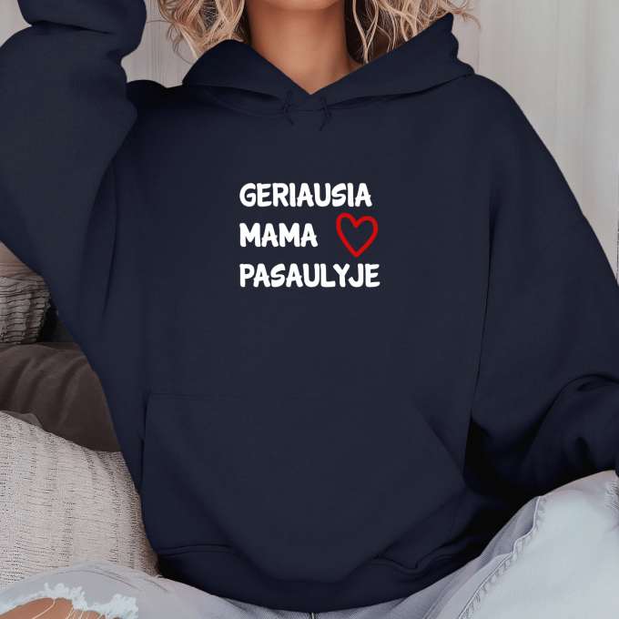 Unisex džemperis su spauda „Geriausia mama pasaulyje“ - Image 4