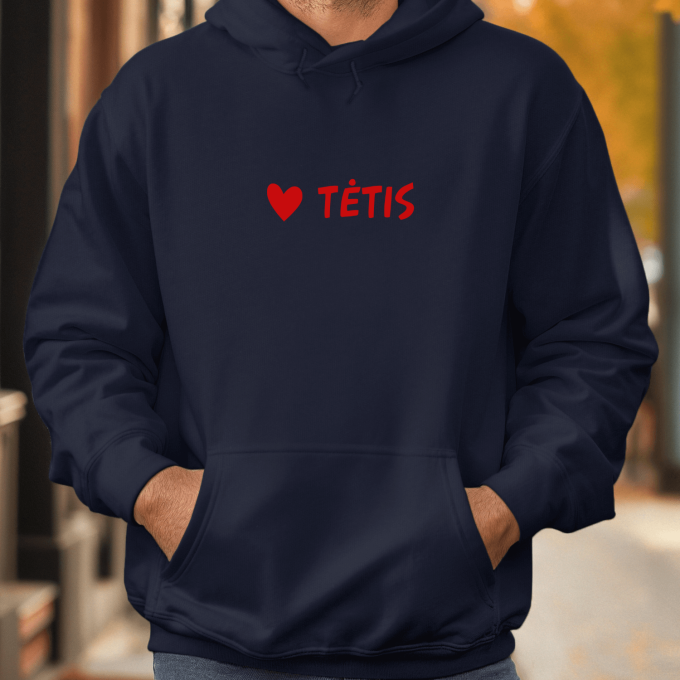 Unisex džemperis su spauda „Tėtis raudona širdelė“ - Image 4