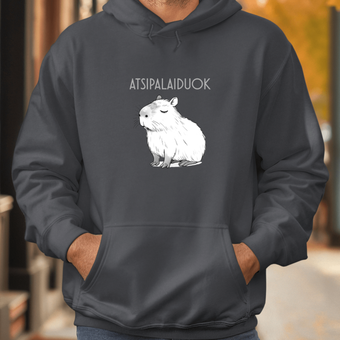 Unisex džemperis su spauda „Atsipalaiduojanti capybara“ - Image 2