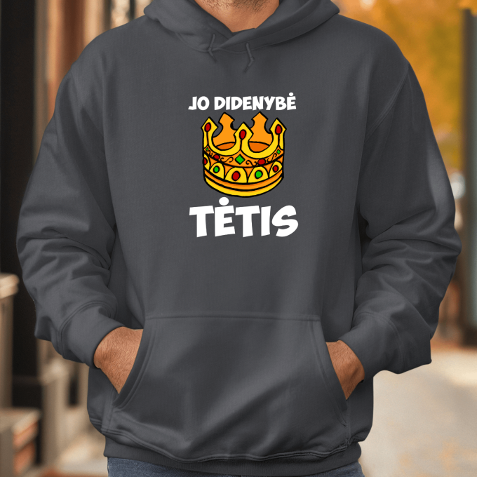 Unisex džemperis su spauda „Jo didenybė tėtis“ - Image 3