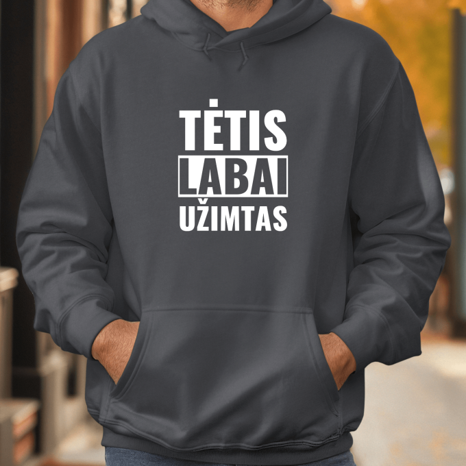 Unisex džemperis su spauda „Tėtis labai užimtas“ - Image 3