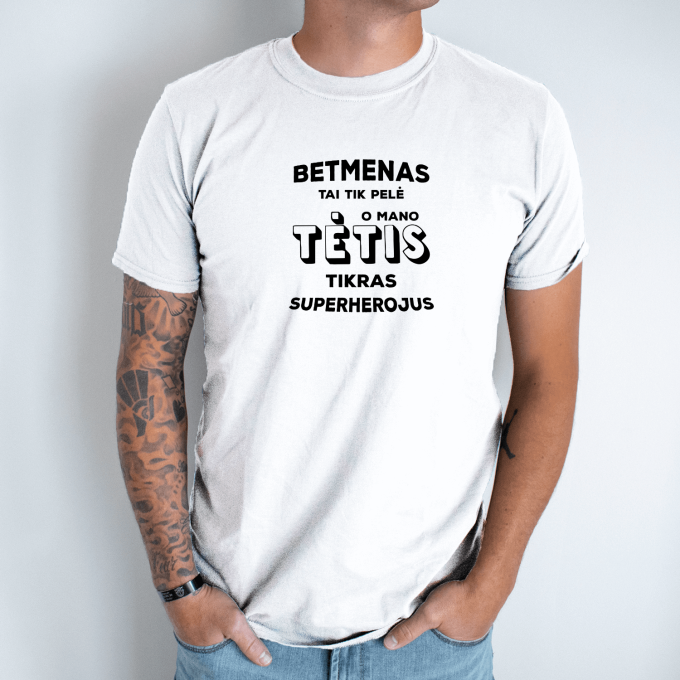 Unisex marškinėliai su spauda „Betmenas“