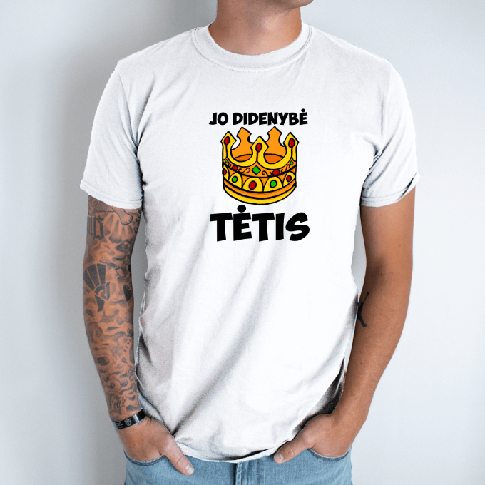 Unisex marškinėliai su spauda „Jo didenybė tėtis“ - Image 2